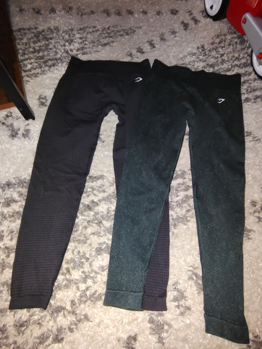 Gymshark Black and Dark Green Leggings Duo